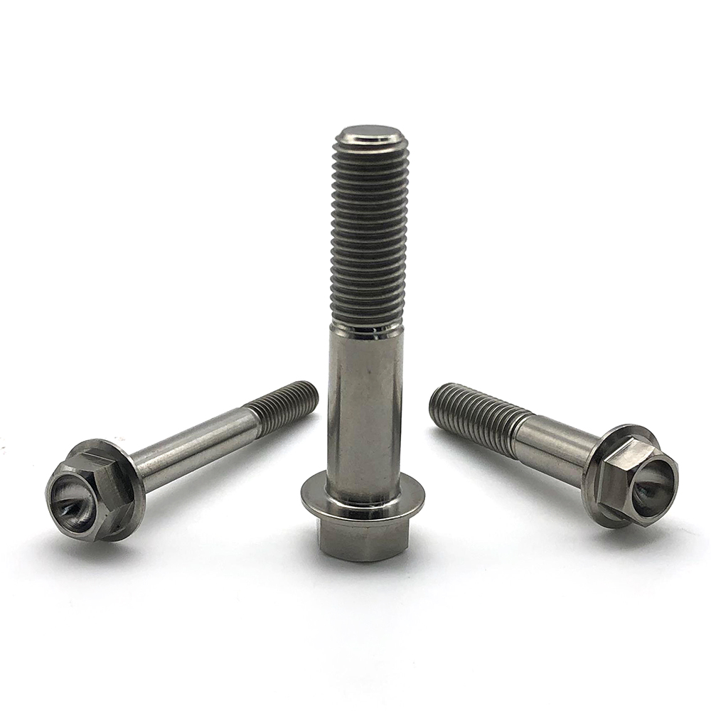 外六角法蘭鈦螺栓 耐腐蝕GR5鈦合金螺栓 摩托車(chē)改裝鈦螺栓